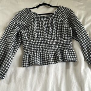 Madewell Blue Gingham Top